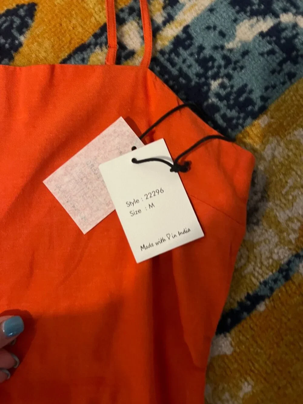 NWT Joppa Orange Smocked Back Mini Dress Size M - Picture 4 of 5